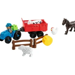 Boerderij|Jongens>Abrick boerderijdieren met tractor en aanhanger