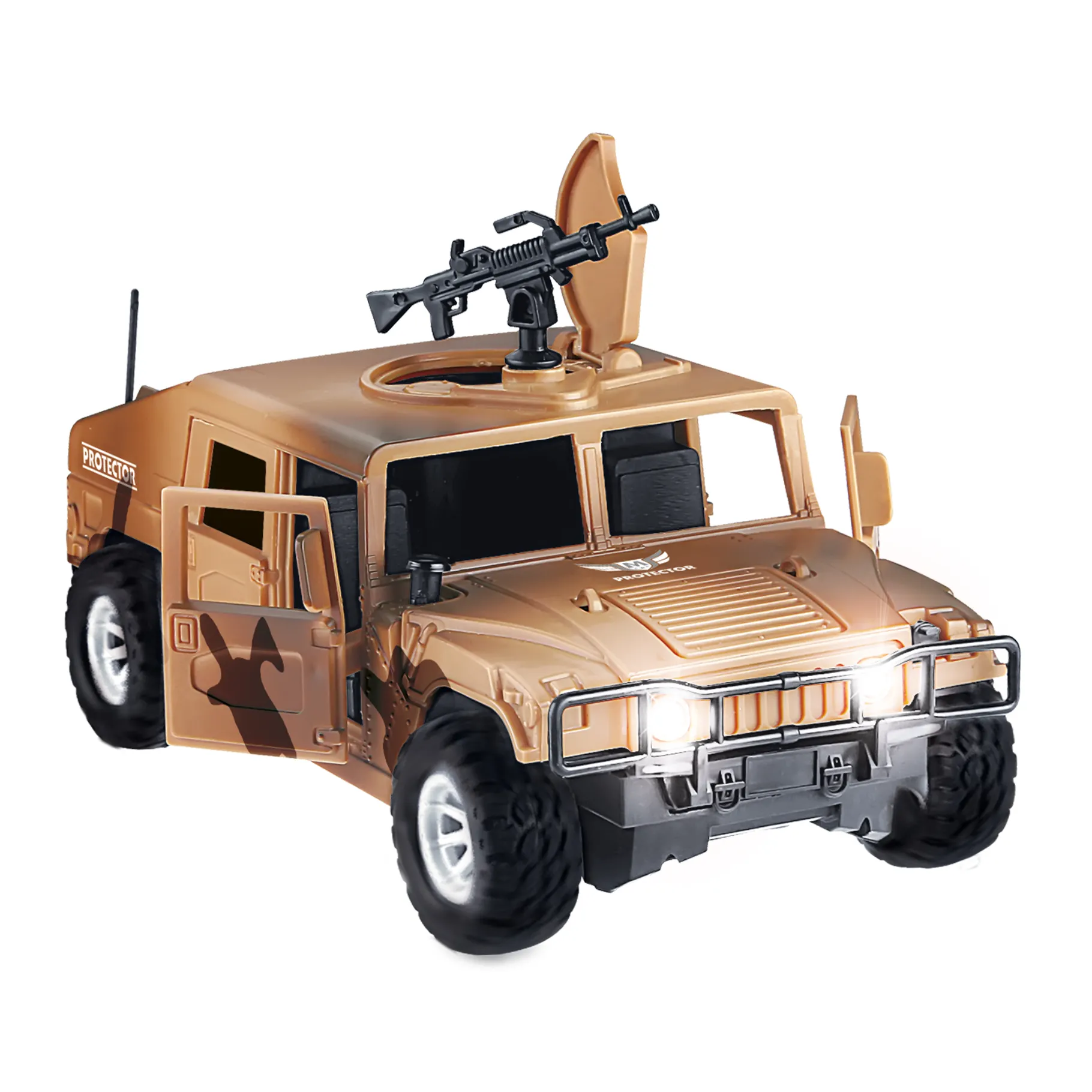 Voertuigen|Jongens> Alfafox militair voertuig frictie met licht en geluid 2 assorti