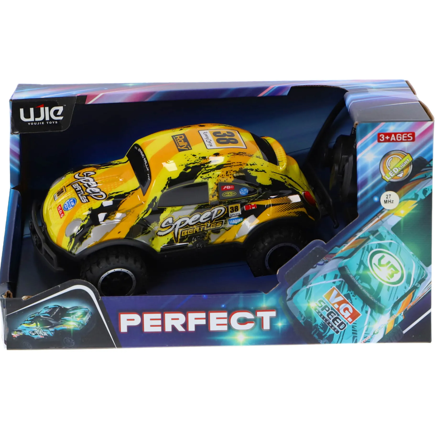 Radiografisch>Rapid Wheels Auto Radiografisch Bestuurbare Auto Buggy, Met Licht, 1:24, 27 Mhz