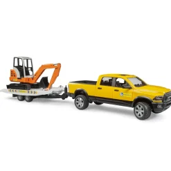 Auto's|Jongens></noscript>Bruder Auto Ram 2500 Power Wagen Rental Service met aanhangwagen en minibagger