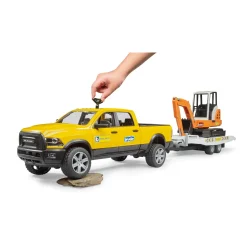 Auto's|Jongens></noscript>Bruder Auto Ram 2500 Power Wagen Rental Service met aanhangwagen en minibagger