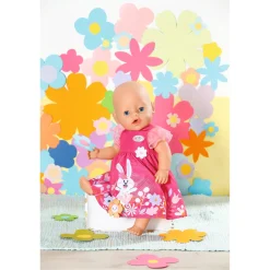 Poppenkleding></noscript> Baby born dress flowers 43 cm