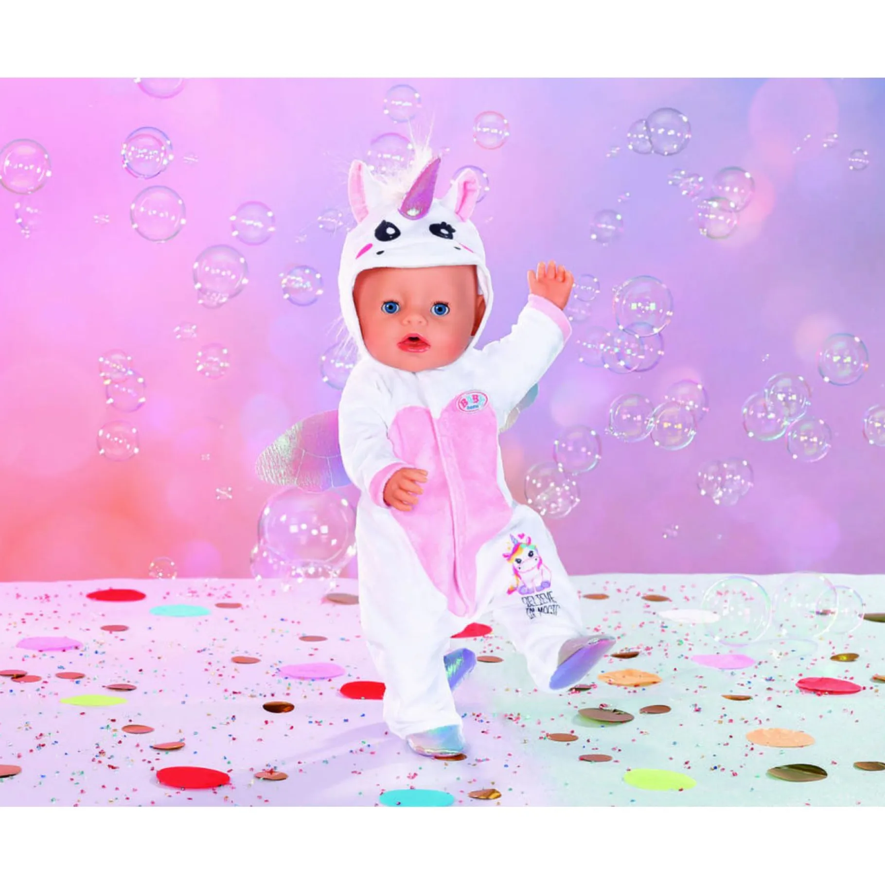 Poppenkleding>Zapf Baby Born Unicorn Onesie 43 Cm