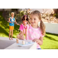 Meisjes|Tienerpoppen></noscript> Barbie beach pop met surfplank