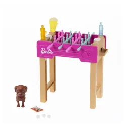 Meisjes|Tienerpoppen>Barbie Mini Playset Voetbaltafel Met Hondje