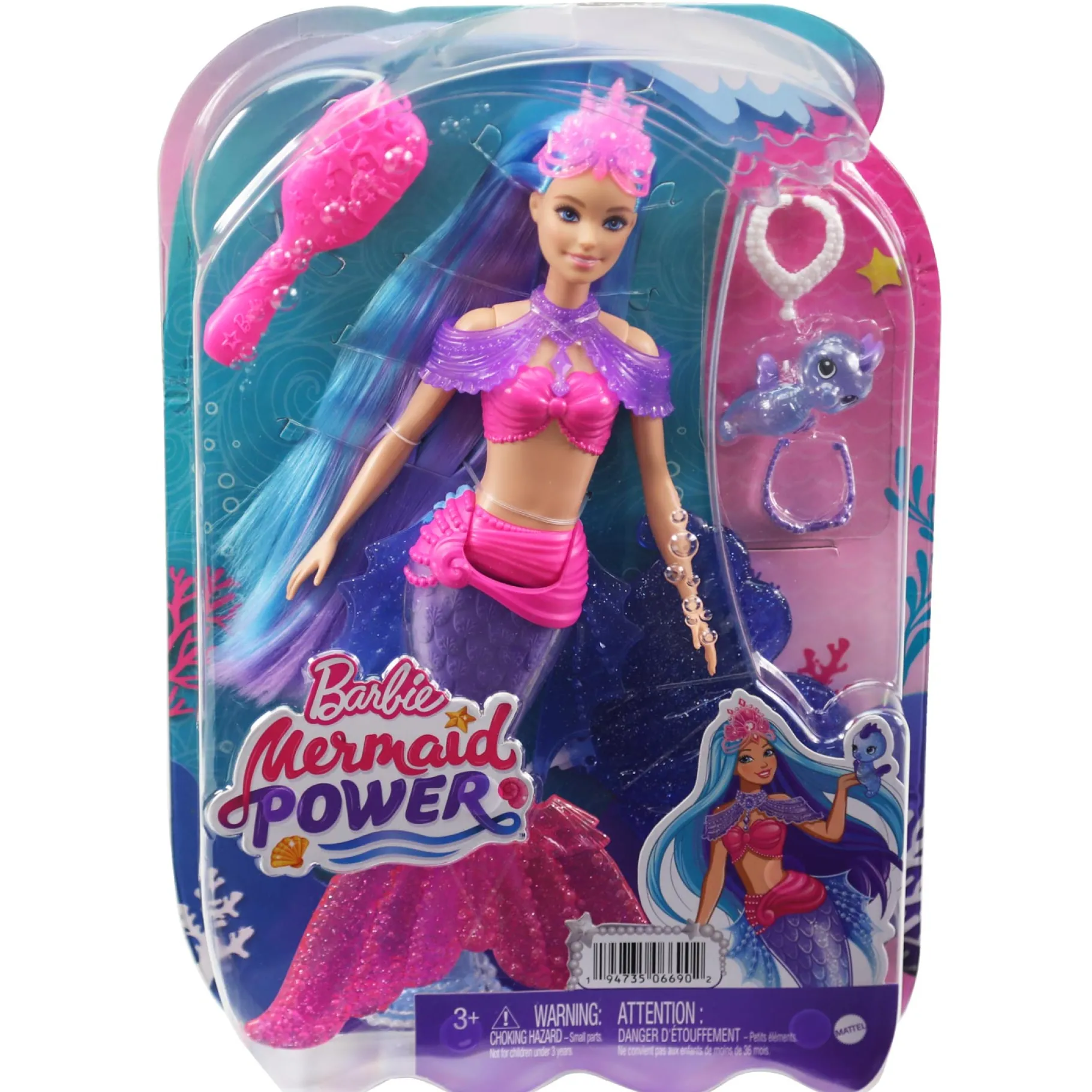 Tienerpoppen|Meisjes>Barbie modepop Fairytale Mermaid Power Dolls Malibu