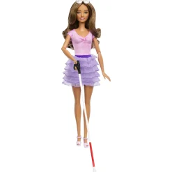 Meisjes|Tienerpoppen> Barbie pop fashionista met paarse jurk