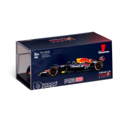 Auto's|Jongens>Bburago Red Bull RB18 #1 Max Verstappen 2022  Luxe Bewaarcase met Helm Schaal 1:43