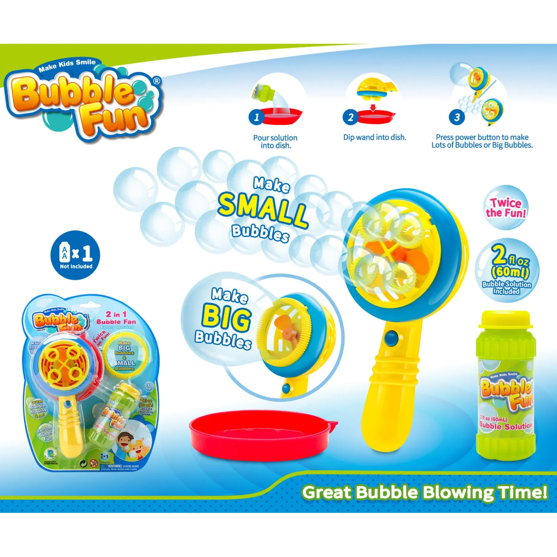 Kaartspellen|Bellenblaas> Bellenblaas Fan 2 In 1