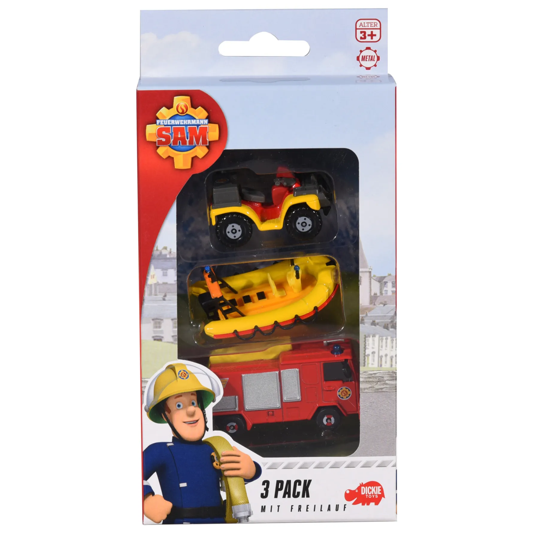 Speelsets|Jongens>Dickie Brandweerman Sam 3 pack 2 assorti