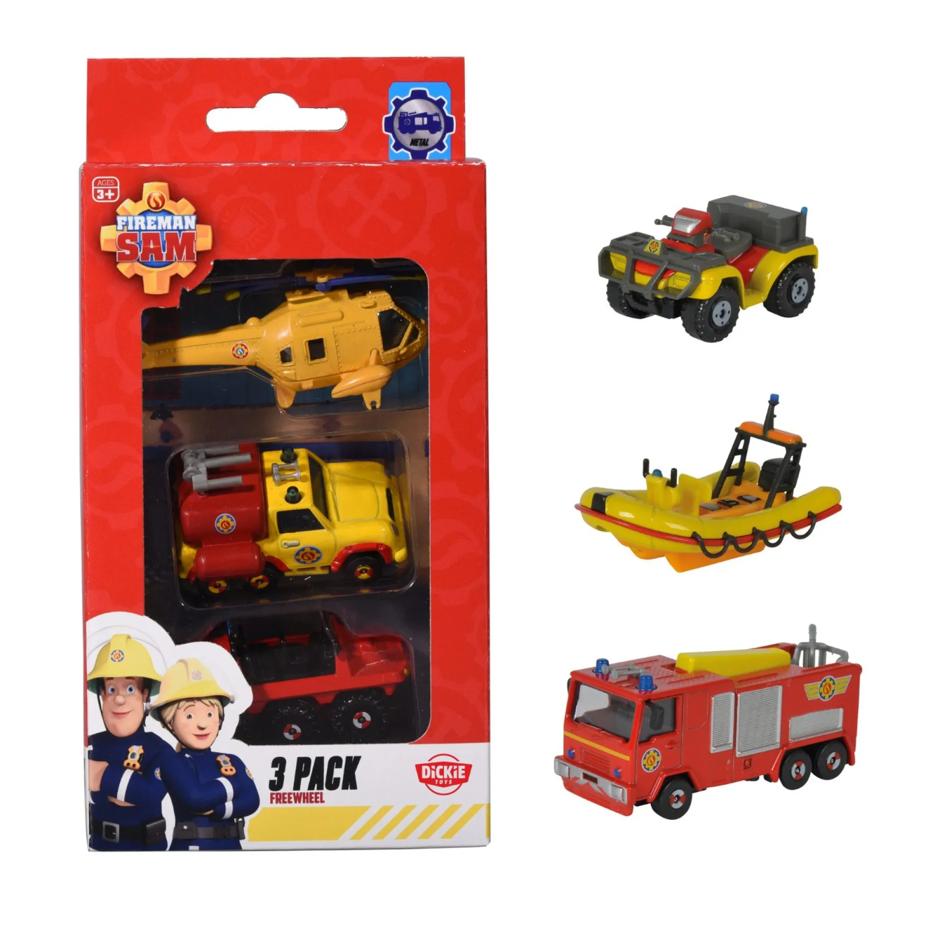 Speelsets|Jongens>Dickie Brandweerman Sam 3 pack 2 assorti