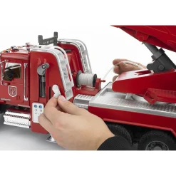 Voertuigen|Jongens></noscript>Bruder Auto Brandweerwagen Mack Licht En Geluid En Pomp