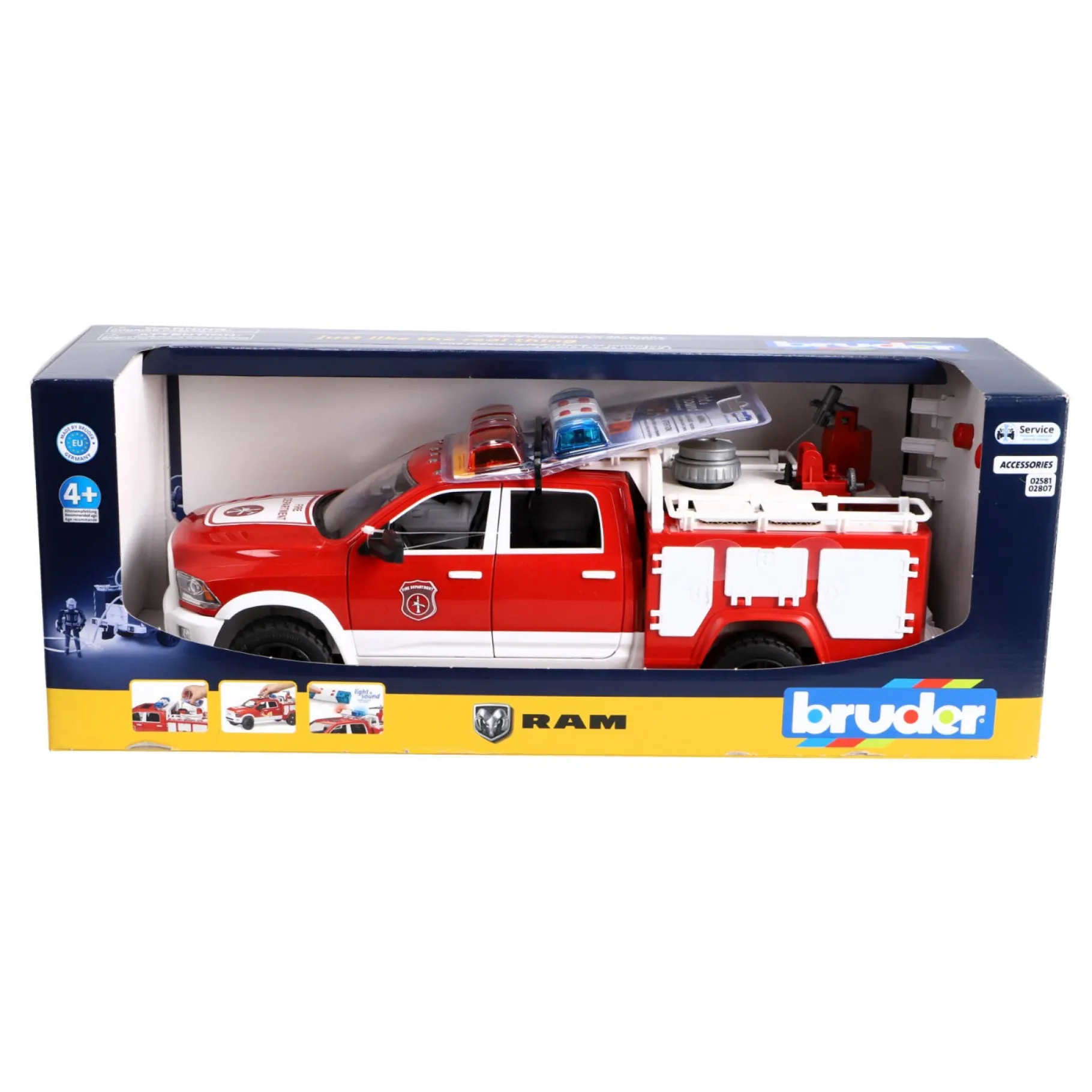 Auto's|Jongens>Bruder Auto Dodge RAM Brandweer B/O
