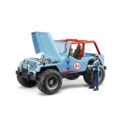 Voertuigen|Jongens></noscript>Bruder Jeep Cross Country Racer Blauw  met Coureur