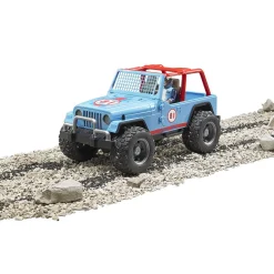 Voertuigen|Jongens></noscript>Bruder Jeep Cross Country Racer Blauw  met Coureur