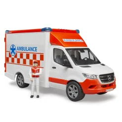Auto's|Jongens>Bruder Mercedes Benz Sprinter Ambulance met Chauffeur + Licht en Geluid
