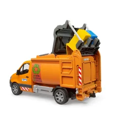 Voertuigen|Jongens></noscript> Bruder Mercedes Sprinter vuilniswagen met 2 containers