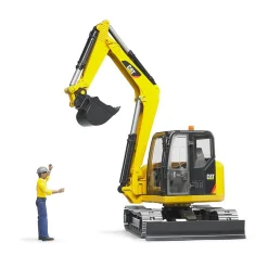Voertuigen|Jongens>Bruder Minibagger Cat Met Arbeider