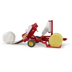 Boerderij|Jongens></noscript>Bruder Tractor Aanhanger Strobalen Wikkelaar