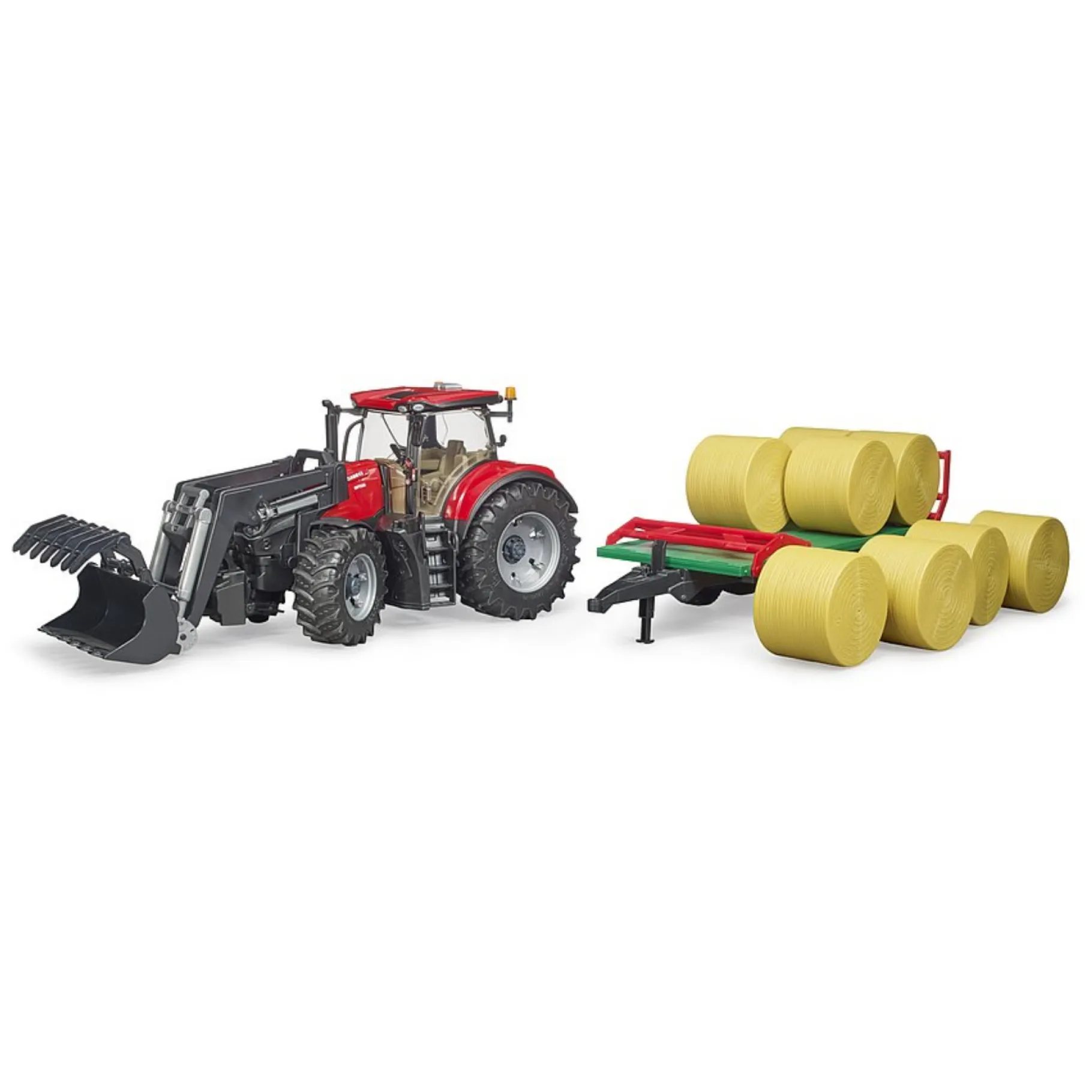 Auto's|Jongens>Bruder Tractor Case Met Balenaanhanger