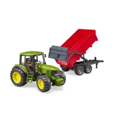 Boerderij|Jongens>Bruder Tractor John Deere 6920 Met Aanhanger