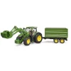 Boerderij|Jongens>Bruder Tractor John Deere 7R 350 Met Aanhanger