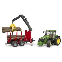 Boerderij|Jongens></noscript>Bruder Tractor John Deere 7R 350 Met Boomaanhanger