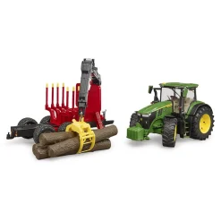 Boerderij|Jongens></noscript>Bruder Tractor John Deere 7R 350 Met Boomaanhanger