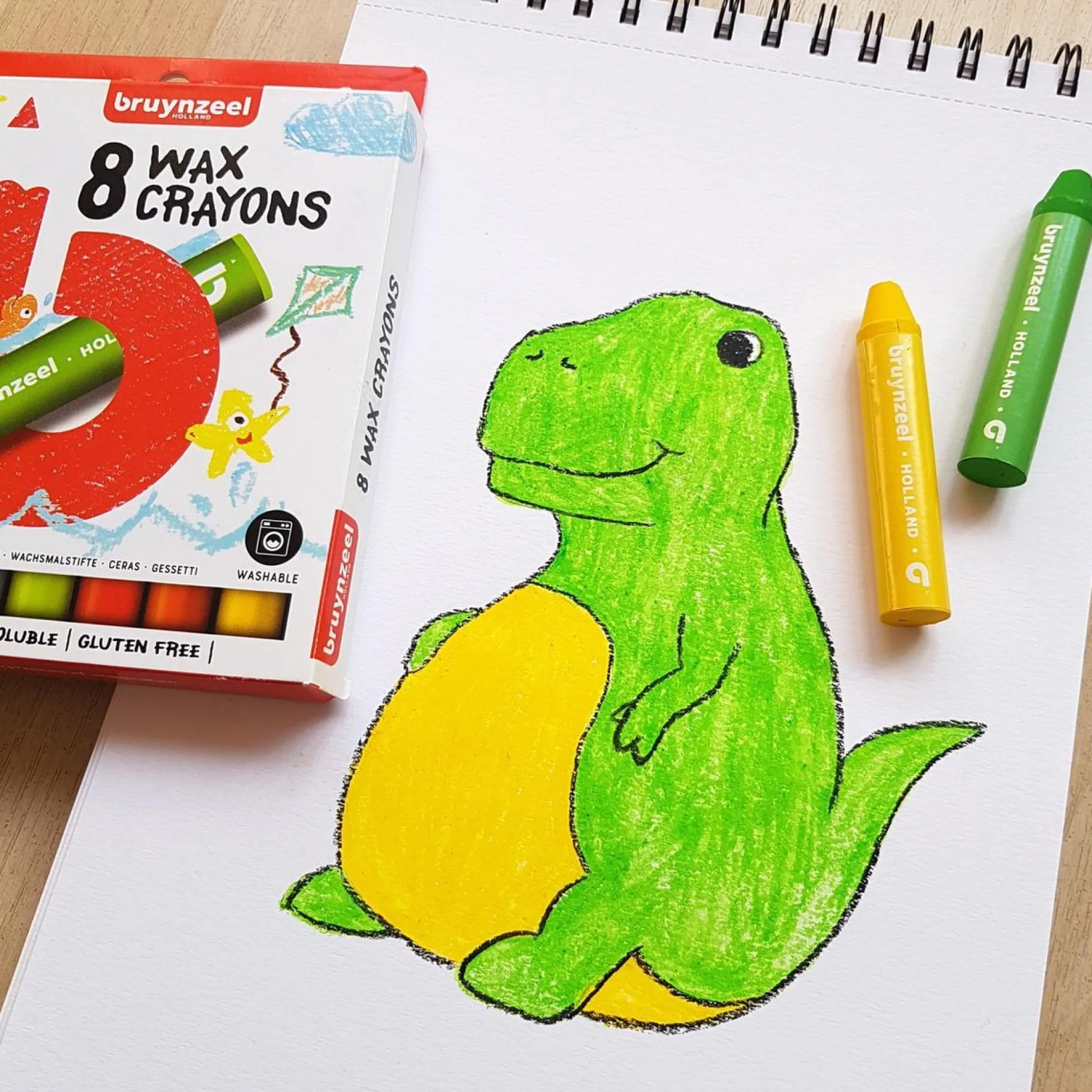 Tekenen / Kleuren>Bruynzeel waskrijtjes dik 8 stuks