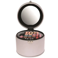 Make-Up> Casuelle Cosmetica Koffer Rond Zilver