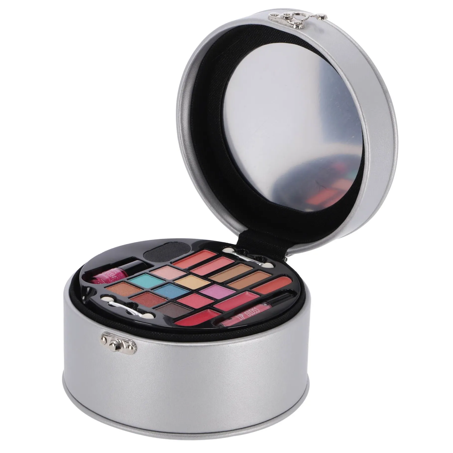 Make-Up> Casuelle Cosmetica Koffer Rond Zilver