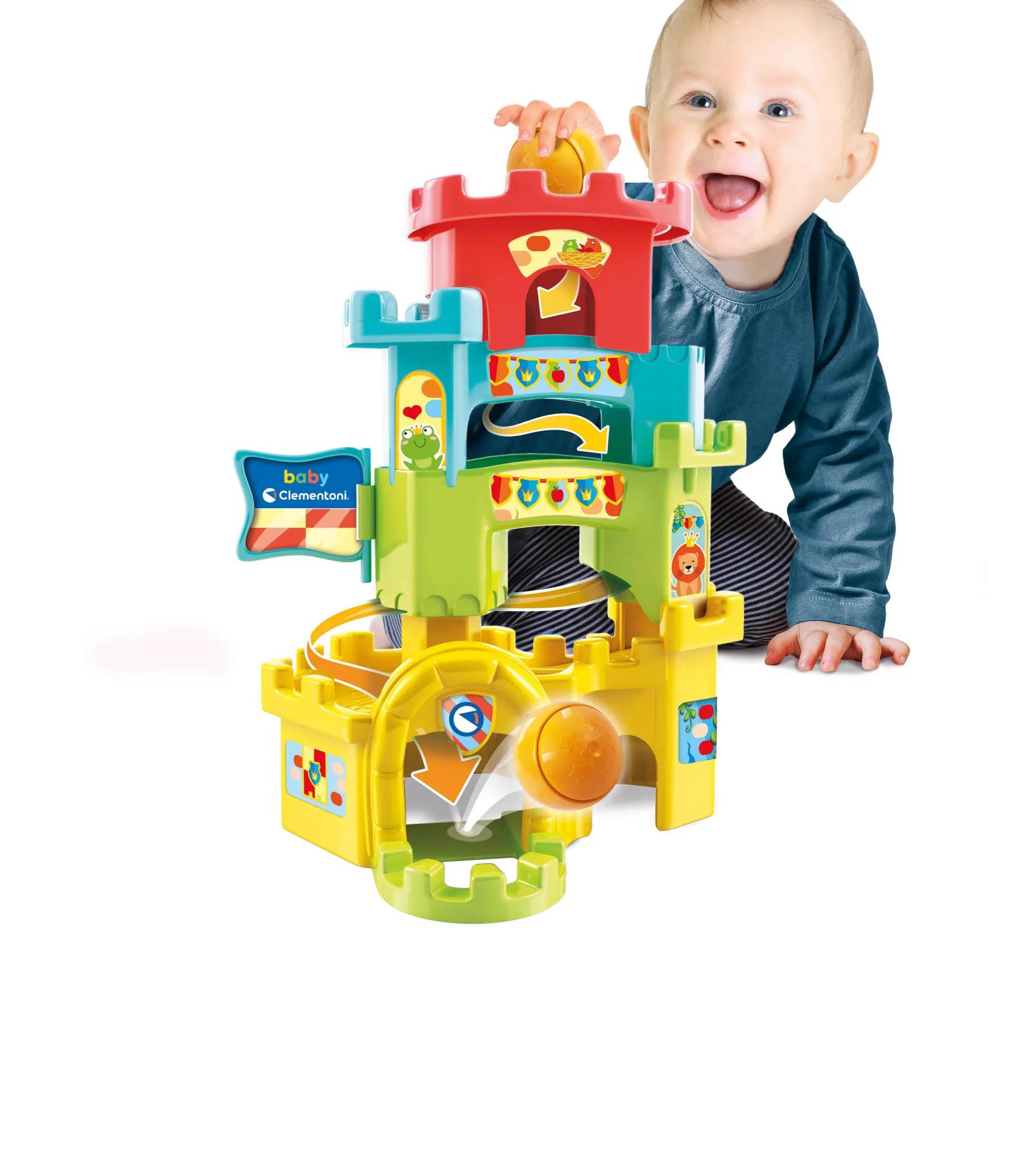Stapeltorens>Clementoni baby speelkasteel rollende bal