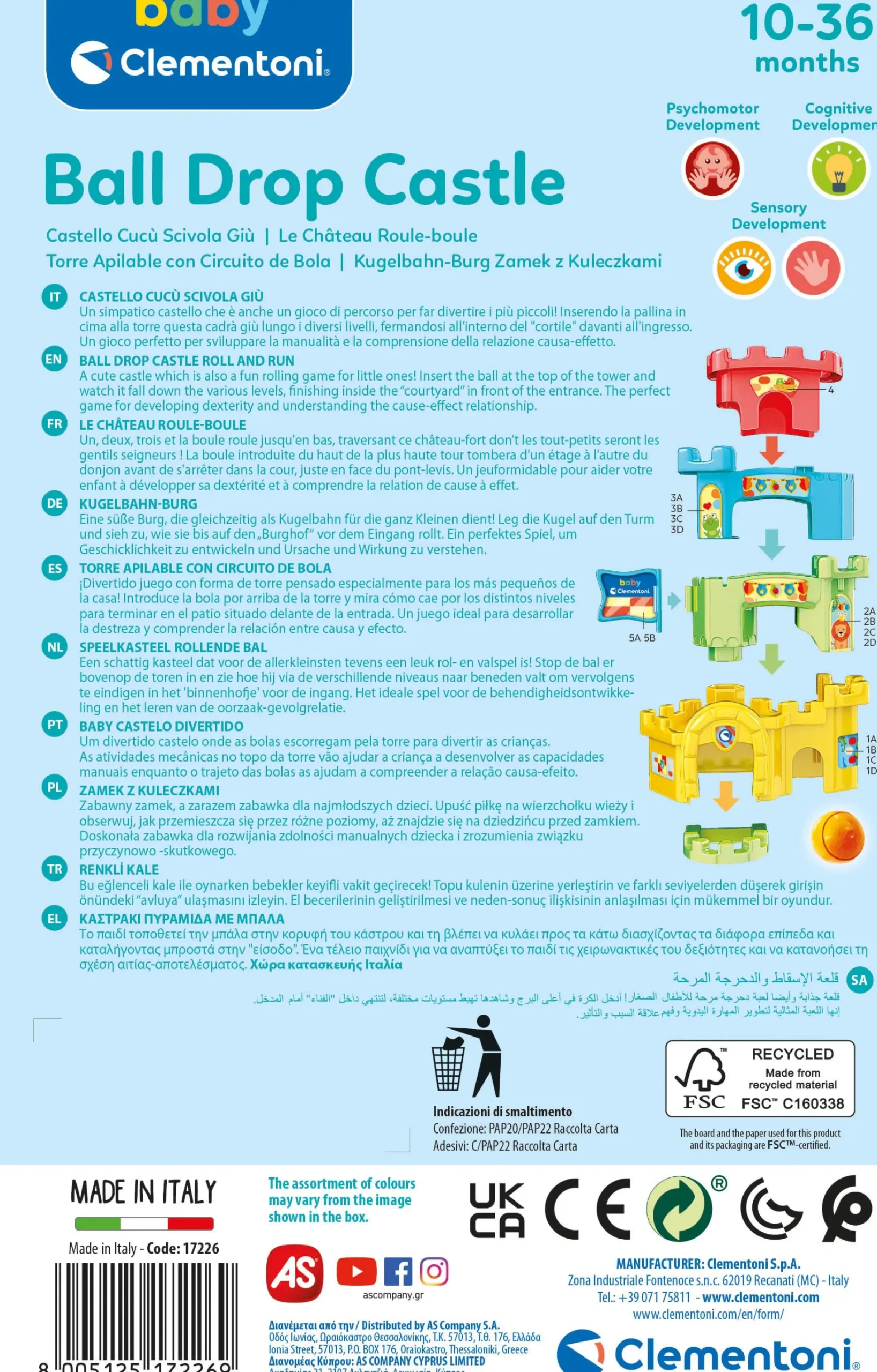 Stapeltorens>Clementoni baby speelkasteel rollende bal