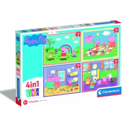 Legpuzzels>Clementoni Peppa Pig 4 in 1 puzzel 12, 16, 20, 24  stukjes