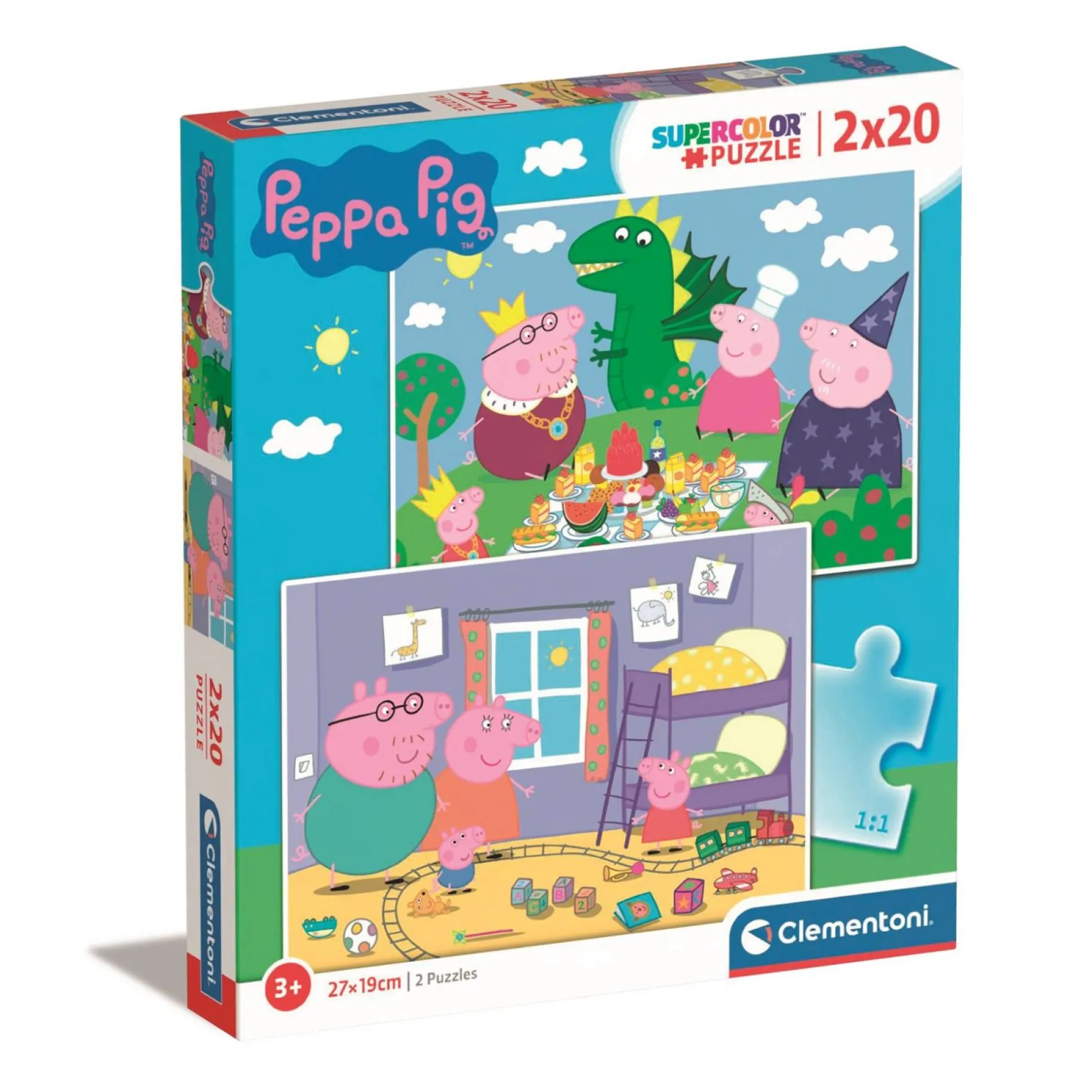 Legpuzzels>Clementoni peppa pig puzzel 2 x 20 stukjes