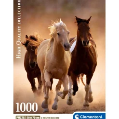 Legpuzzels> Clementoni Puzzel 1000 stuks rennende paarden  compact