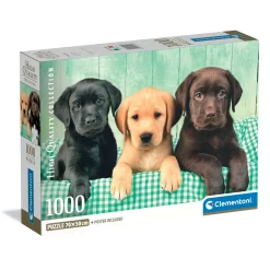 Legpuzzels> Clementoni Puzzel 1000 stuks Labrador pubs 3 kleuren compact