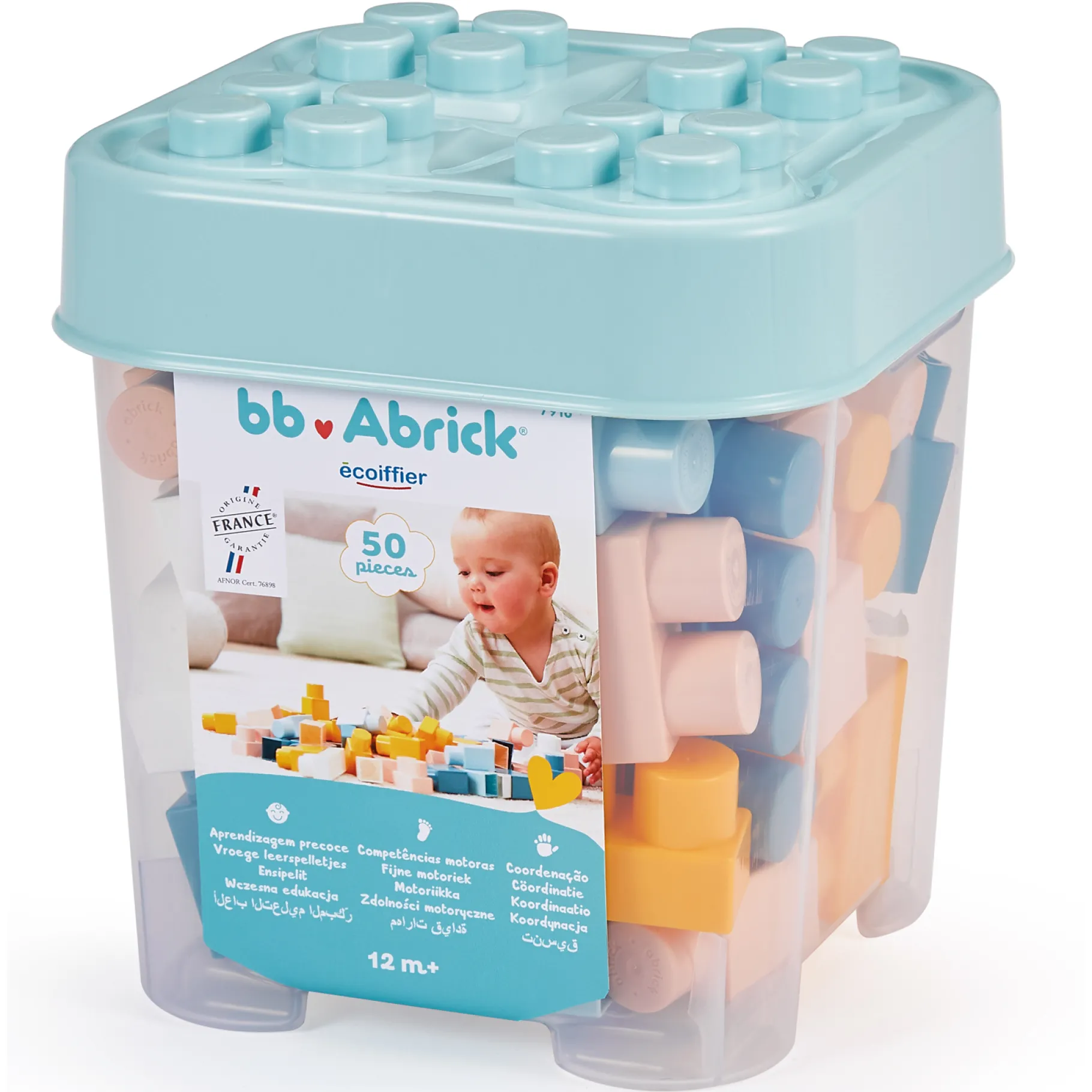 Houten Blokken>Abrick Écoiffier blokkenton 50 delig