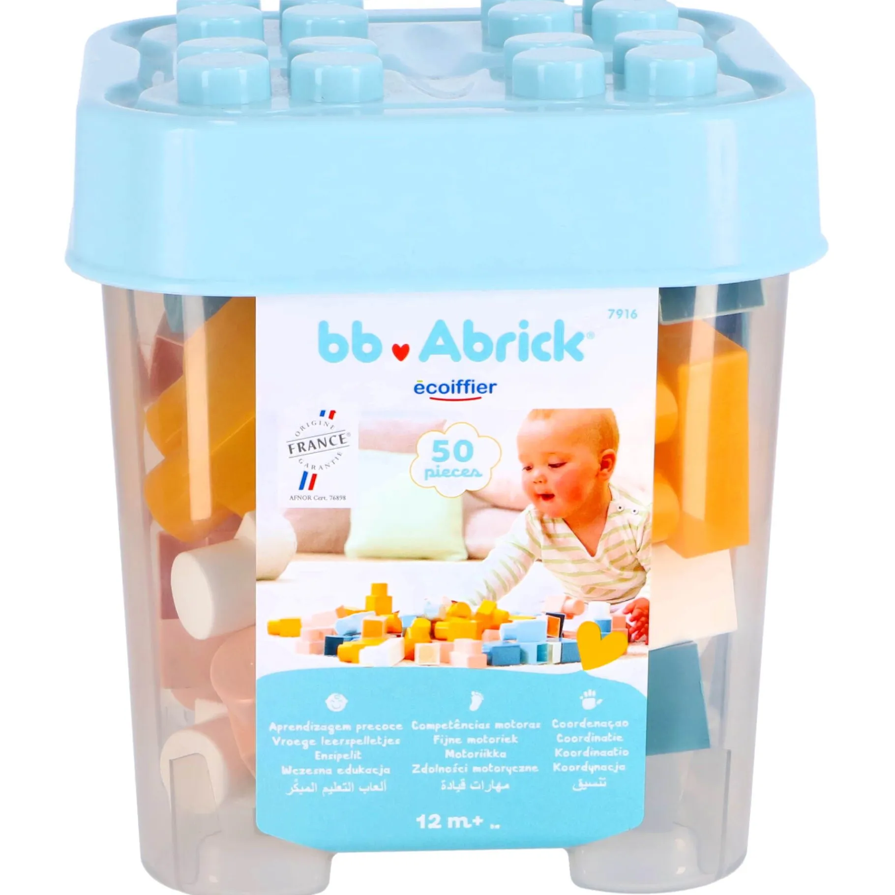 Houten Blokken>Abrick Écoiffier blokkenton 50 delig