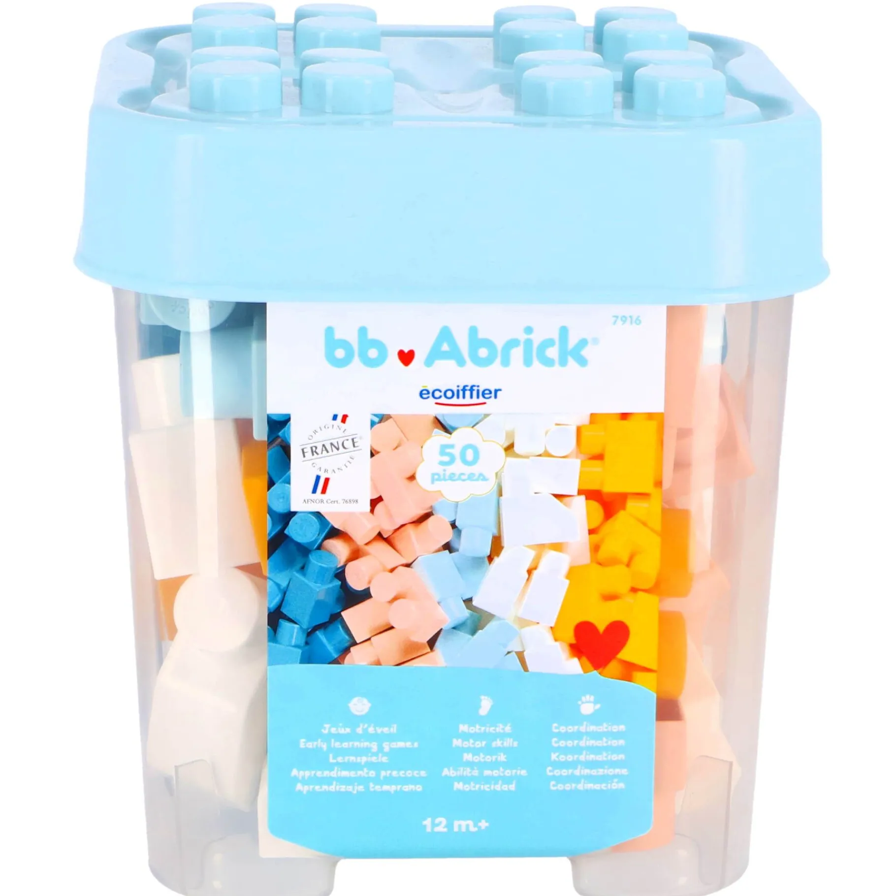 Houten Blokken>Abrick Écoiffier blokkenton 50 delig