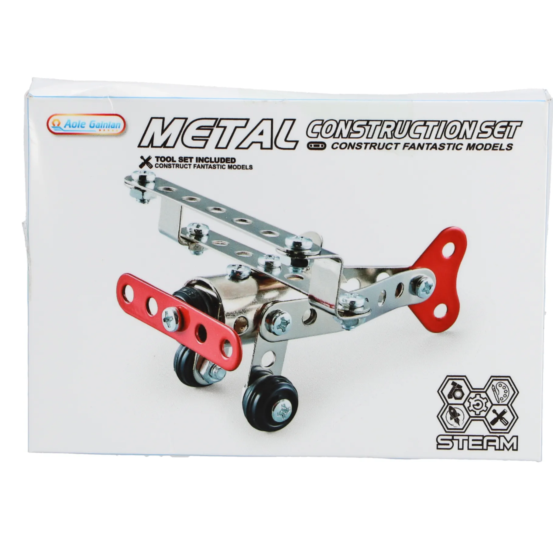 Jongens|Voertuigen> Constructieset voertuigen metaal 4 assorti