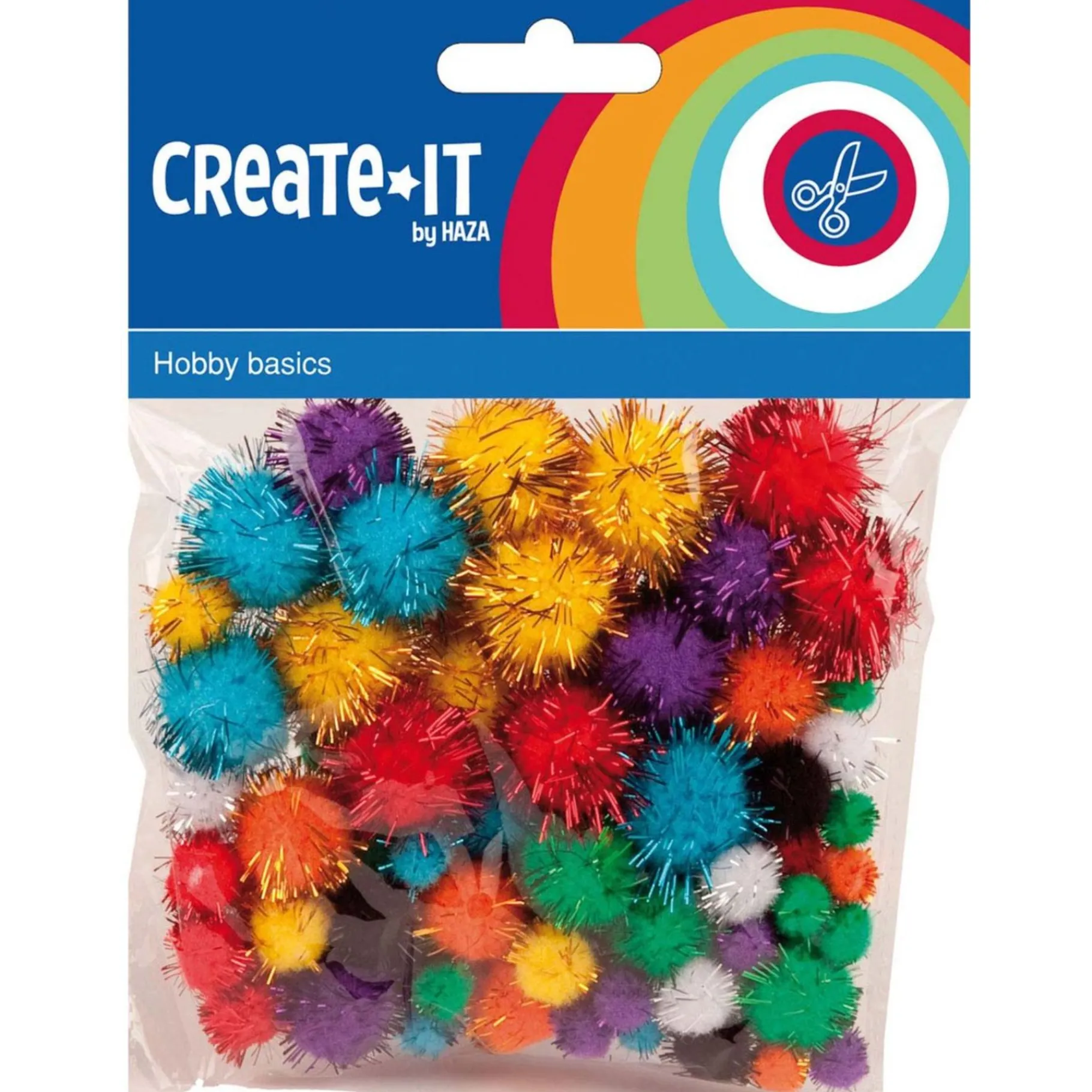 Stickers|Knutselsets> Create-It Pompoms Glitter 78 Stuks