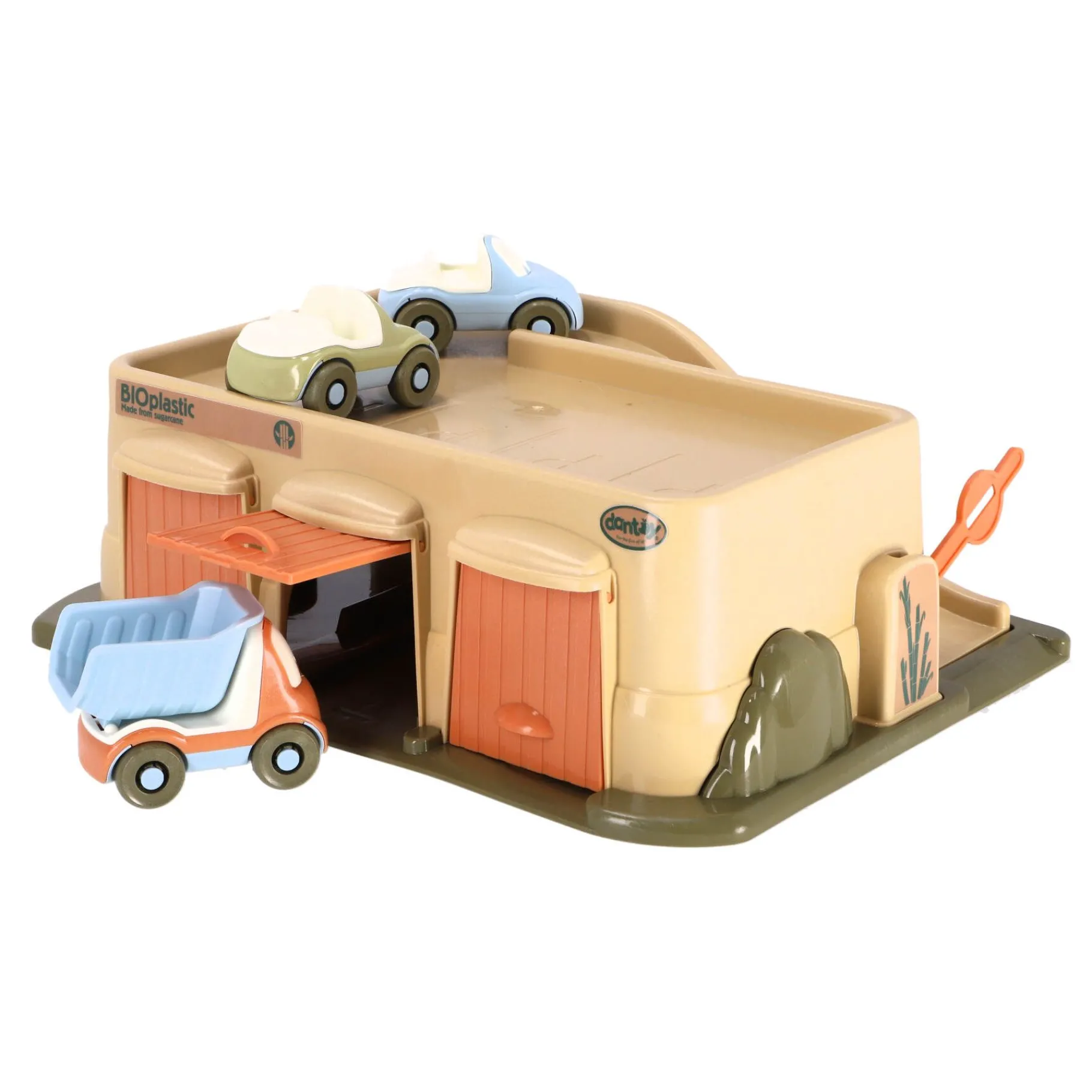 Voertuigen|Baby Voertuigen> Dantoy garage met 3 auto's bio