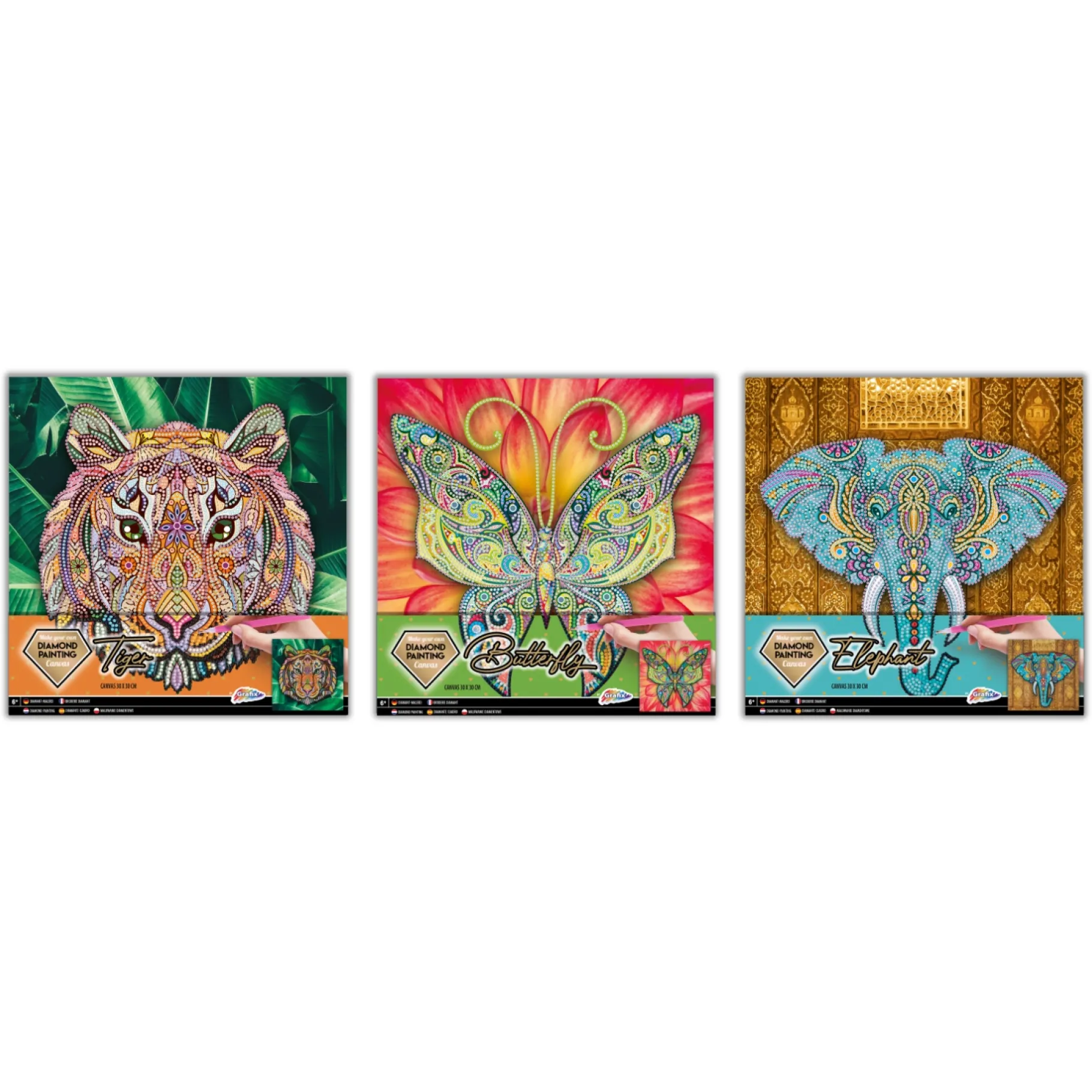 Diamond Painting>Grafix Diamond Painting Op Canvas 30x30 cm 3 assorti