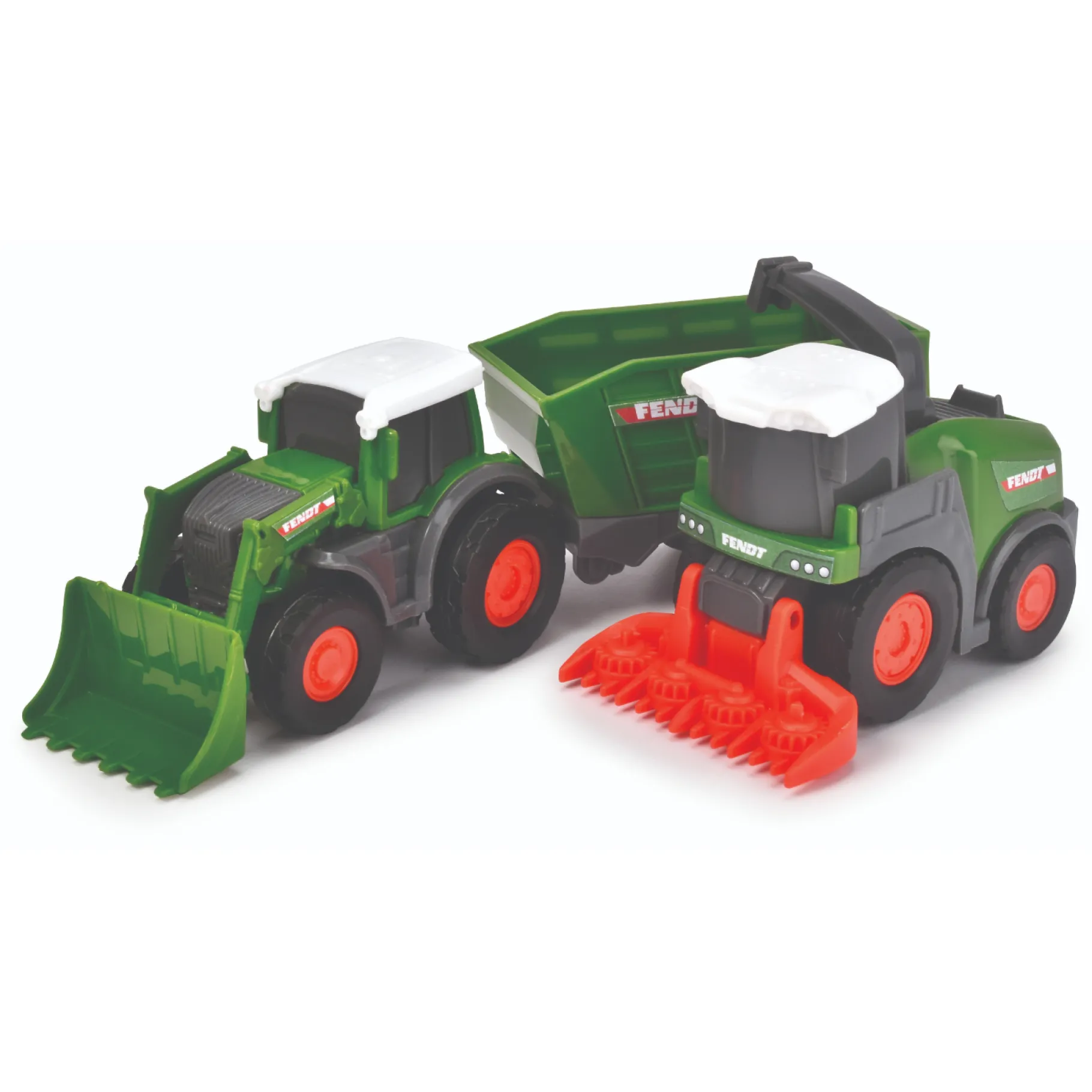 Boerderij|Jongens>Dickie Toys Fendt Tractor 3-Delige set (3 Assorti) 9 Cm