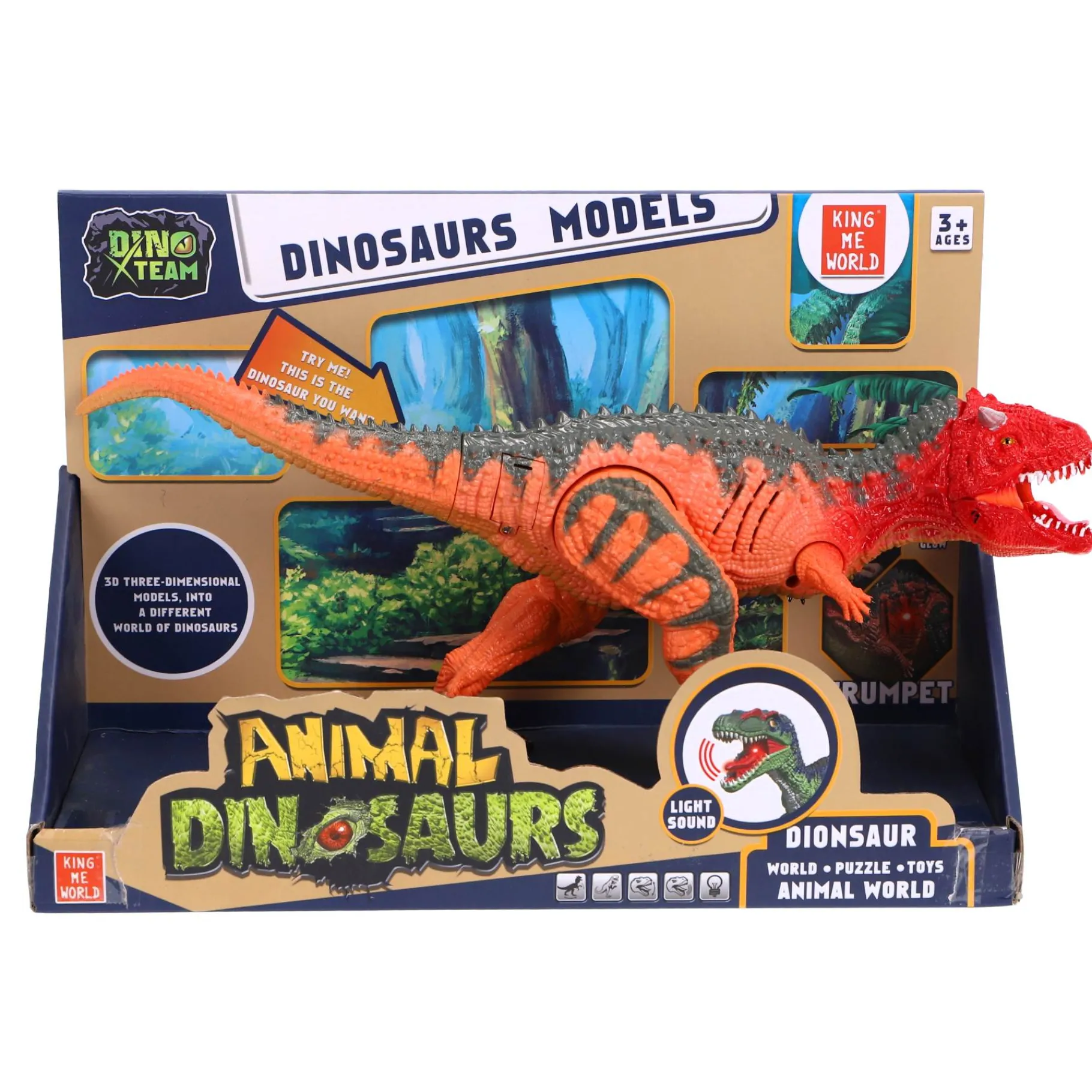 Dino's|Jongens> Dino met licht en geluid 2 assorti