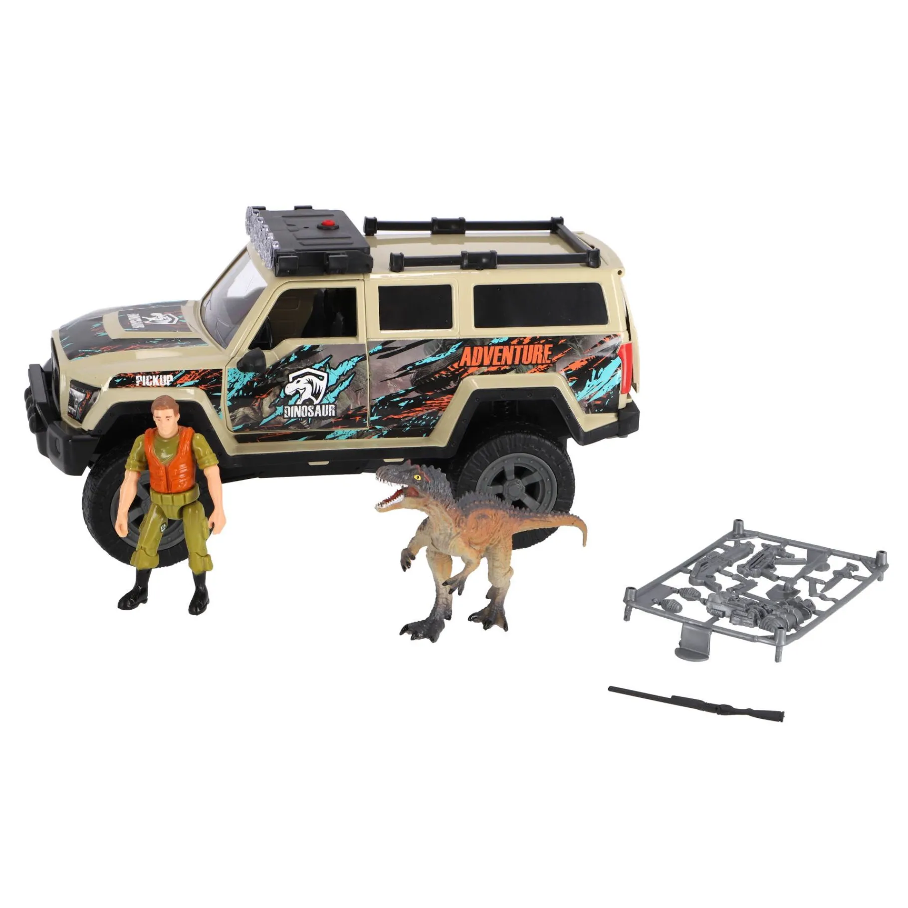 Auto's|Jongens>Dino Base Dinobase Auto terreinwagen met dino en licht en geluid