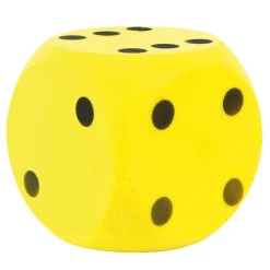 Dobbelspellen> Dobbelsteen Bal Soft Geel 16 Cm