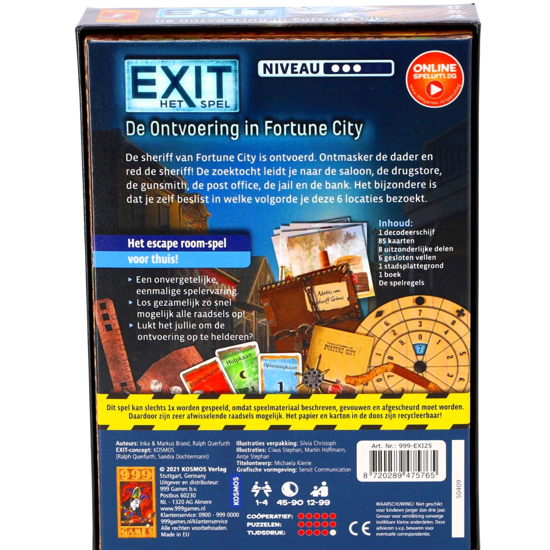 Denkspellen>999-games Exit: De Ontvoering in Fortune City - Denkspel