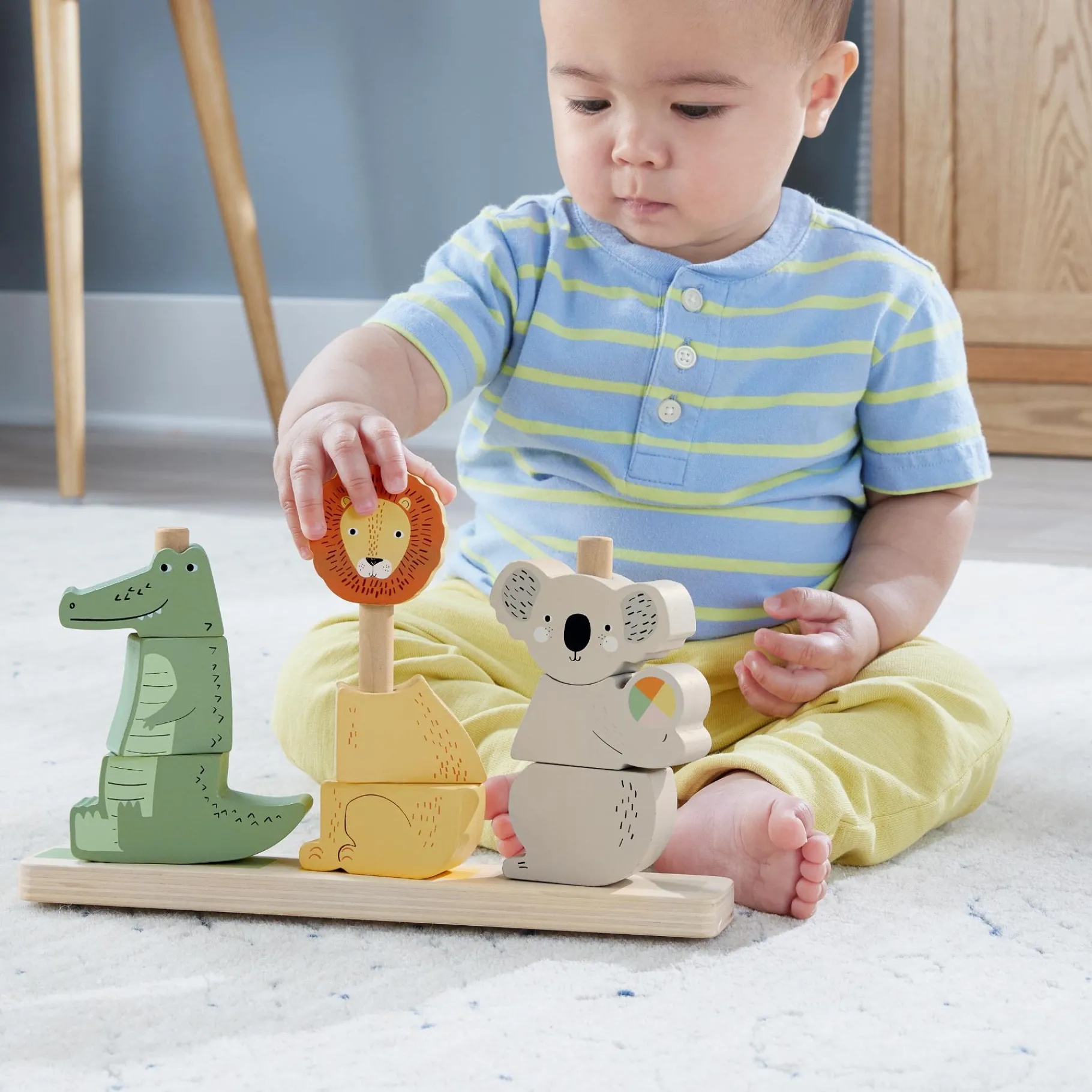 Stapeltorens> Fisher Price Hout Stapel Dieren